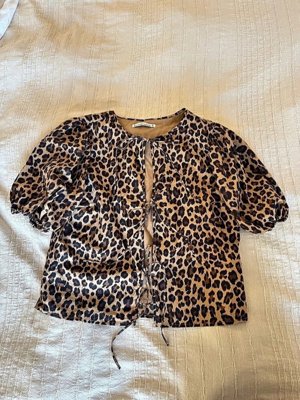 Abercrombie & Fitch Short-Sleeve Tie-Front Top